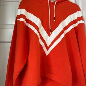 Tory Sport Orange and White Chevron Hoodie. XL
